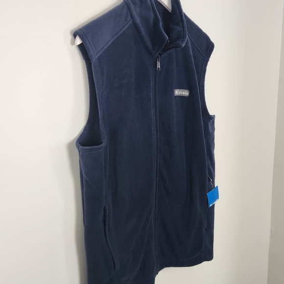 NWT Columbia Granite Mountain Fleece Vest Men’s Medium Blue XM1024 Sleeveless - Picture 3 of 11